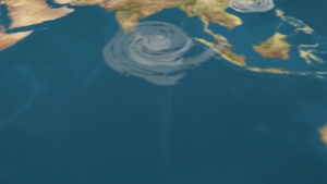 世界地图上的气象图跟踪飓风天气图20秒视频