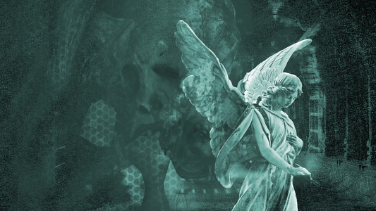 死亡天使的动画用翅膀挥舞视频
