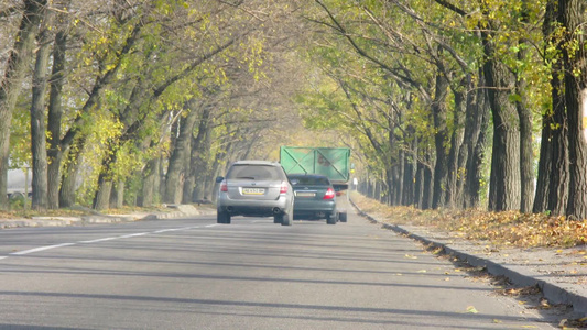 延时汽车在马路上行驶视频