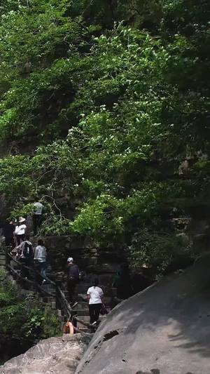 航拍5A云台山风景区潭瀑峡景观区视频大自然46秒视频