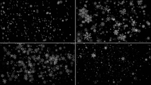 一组雪花粒子下落元素动画55秒视频