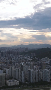 航拍背山面海的宜居城市珠海素材天空空镜视频