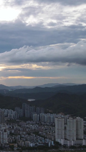 航拍背山面海的宜居城市珠海素材城市风光视频