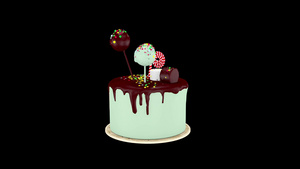 三维蛋糕动画10秒视频