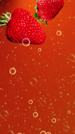 草莓饮料冷饮背景草莓汁30秒视频