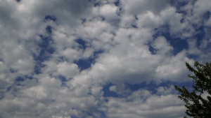 延时多云的天气在蓝天上移动26秒视频