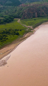 5k航拍陕北地区黄土高坡上的黄河大峡谷超高清视频