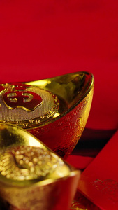 红火过年福字元宝铜钱装饰传统文化视频