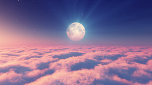 在云中飞翔日落的月亮18秒视频
