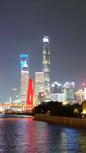 上海四川北路法师桥取景陆家嘴夜景延时上海夜景8秒视频