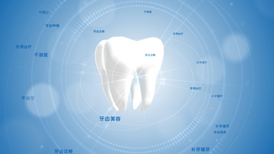 牙诊所宣传牙齿护理清洁AE模板视频