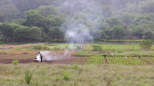 农村春耕锄地开始田间劳作视频