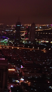 上海浦东杨高路立交垂直航拍城市风光视频