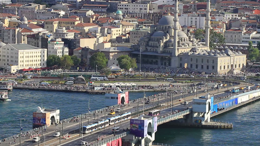 位于Istanbul火鸡的旧城市高角视图视频