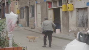 4k人文意境农村老人背影孤独伤感空镜头17秒视频