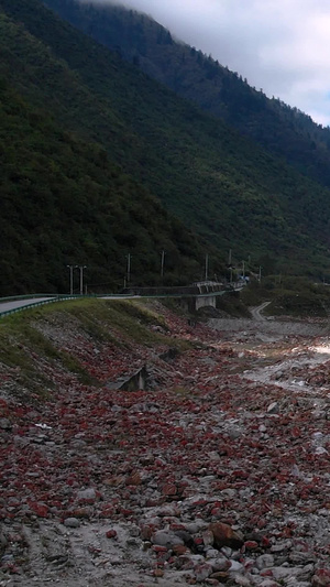 5A四川海螺沟景区红石滩景观区航拍视频大自然40秒视频