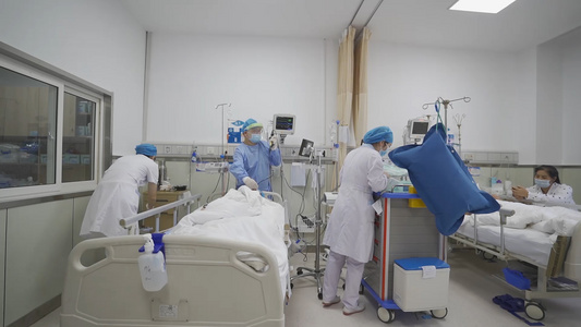 医院医生大夫临床工作ICU病房镜头合集视频