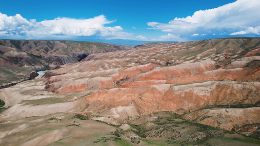 航拍5A景区喀拉峻阔克苏大峡谷景观区视频视频