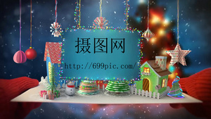 可爱的模拟建筑翻转logo展现会声会影X10模板19秒视频