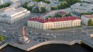 圣彼得堡市中心日落时的航拍视频32秒视频