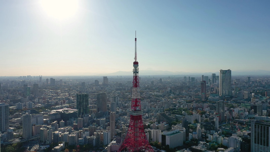 东京塔和东京城日本视频