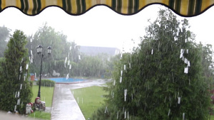 遮雨棚外下雨25秒视频