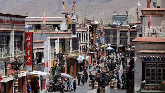 西藏八廓街延时视频1080p视频