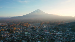 日本川口湖的福吉山日落21秒视频