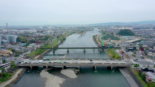 水井城京都日本河的河流视频