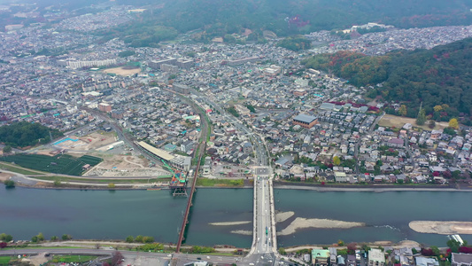 水井城京都日本河的河流视频