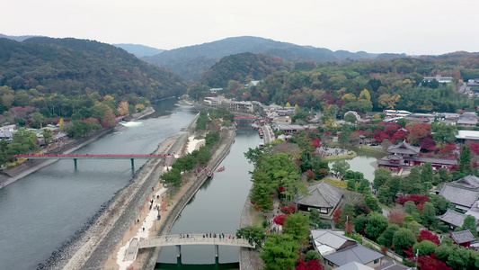 水井城京都日本河的河流视频