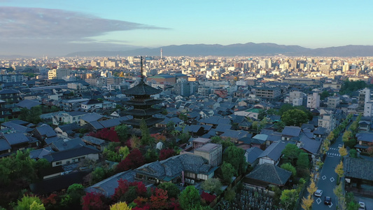 日本京都市的yasaka塔视频