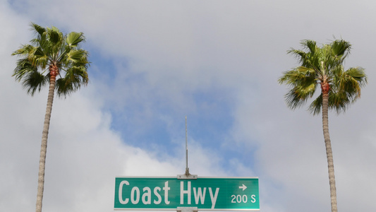 太平洋海岸公路历史悠久的101号公路路标美国加利福尼亚州视频