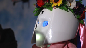 电子人机器人脸科学机器人脸女性机器人脸12秒视频