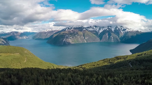 美丽的自然挪威湖水风景20秒视频