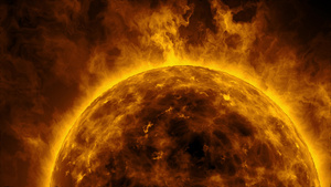 太阳热浪和火焰的橙色太阳表面10秒视频