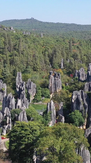 云南石林景区航拍视频云南旅游28秒视频