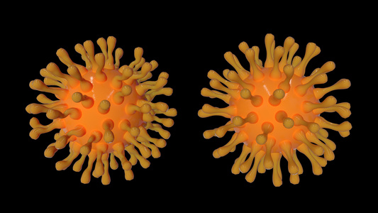 单个冠状病毒展示动画4k 视频