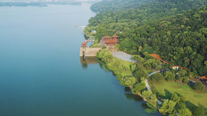 航拍武汉东湖磨山楚城自然风光21秒视频