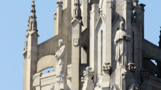 西班牙巴塞罗那市宗教建筑堂圣心视频