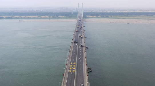 湖北荆州长江大桥航拍4K视频视频