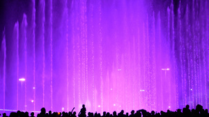 人们欣赏索契的歌唱喷泉26秒视频