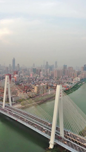 武汉汉江两岸风光和月湖桥交通视频航拍武汉20秒视频