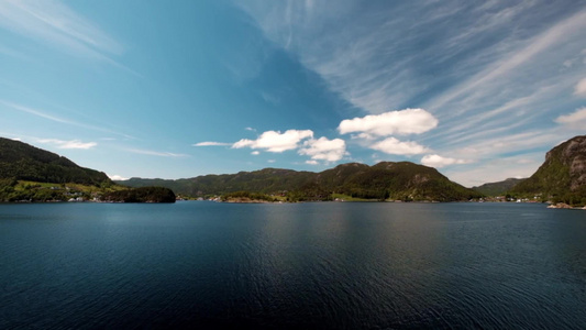 云层天空湖水自然挪威视频