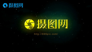 金色炫丽闪亮灿烂星光粒子汇聚logo模板20秒视频