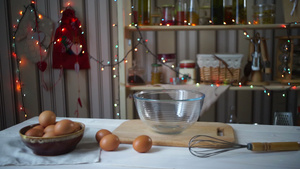 圣诞节厨房庆的烘烤要素和工具25秒视频