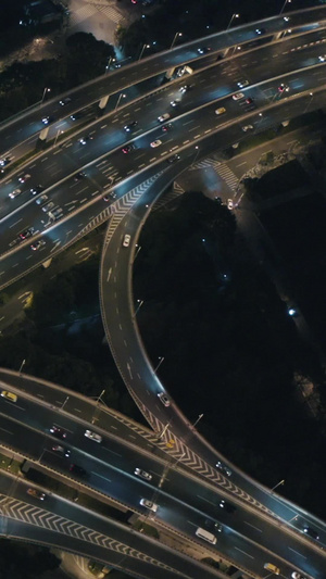 上海龙柱高架夜景运输动脉18秒视频
