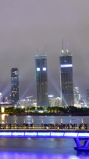 深圳人才公园夜景延时摄影高楼大厦9秒视频