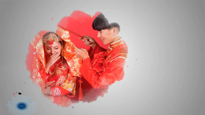 中国风水墨婚礼相册会声会影模板66秒视频