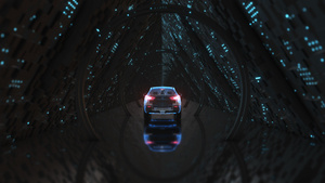 4K三维科技隧道穿梭背景素材60秒视频